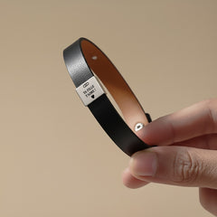 Bracelet gravé « Ta fille t'aime » – cadeau pour papa ou grand-père